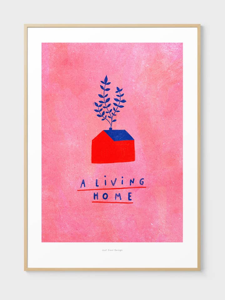 Ein Lebendiges Zuhause | A4-A3 Botanische Hausillustration Kunstdruck für den Großhandel von Just Cool Design