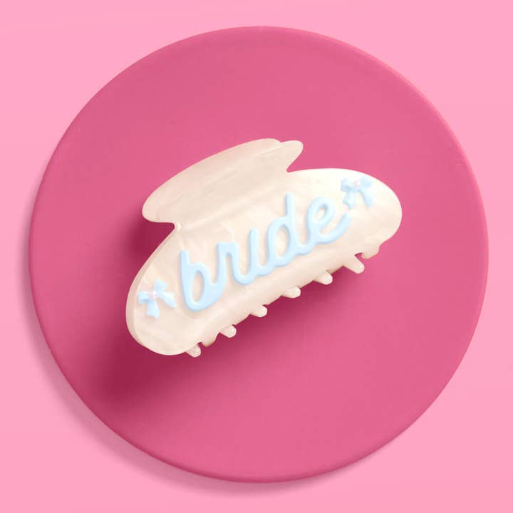 xo, Fetti - Wholesale Hair Clip - Women's - Something Blue Bride Clip - pearl acrylic claw clip4