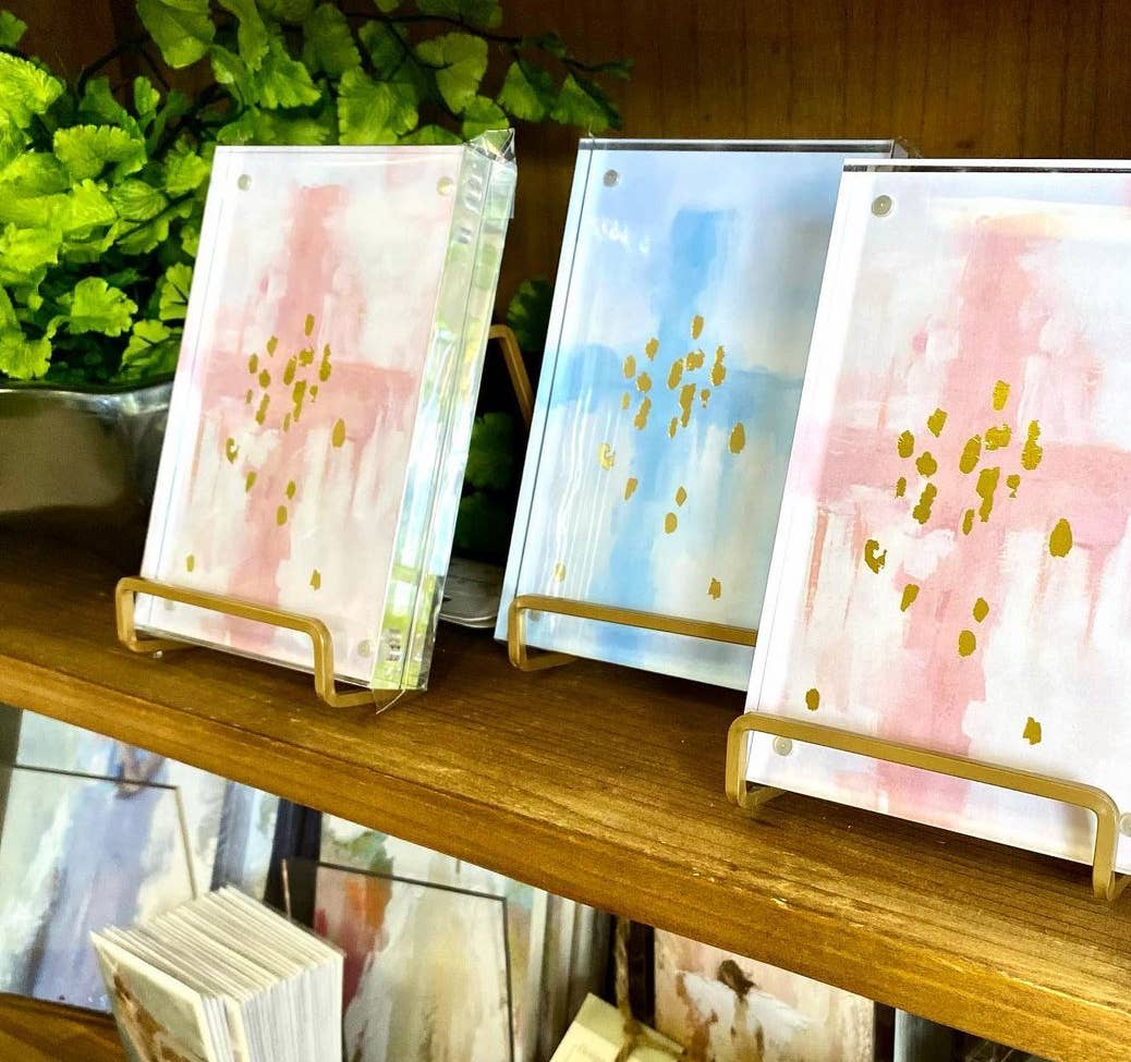 Mads Studio & Co. - Wholesale Art Print - Acrylic Cross Art with Gold Foil - Tan2