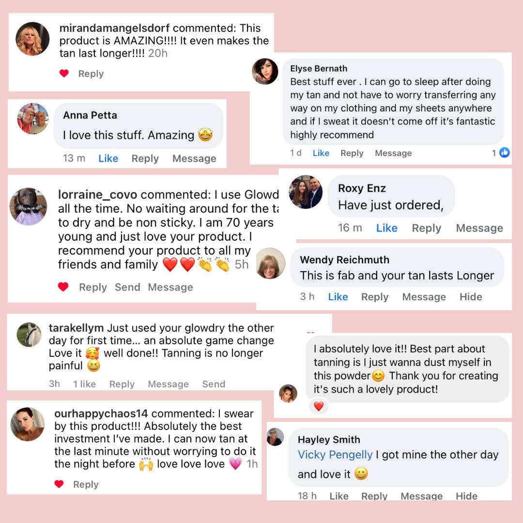 GlowDry Australia - Wholesale Self-Tanner - GlowDry Fake Tan Drying Powder - Starter Kit - 30g & Brush12