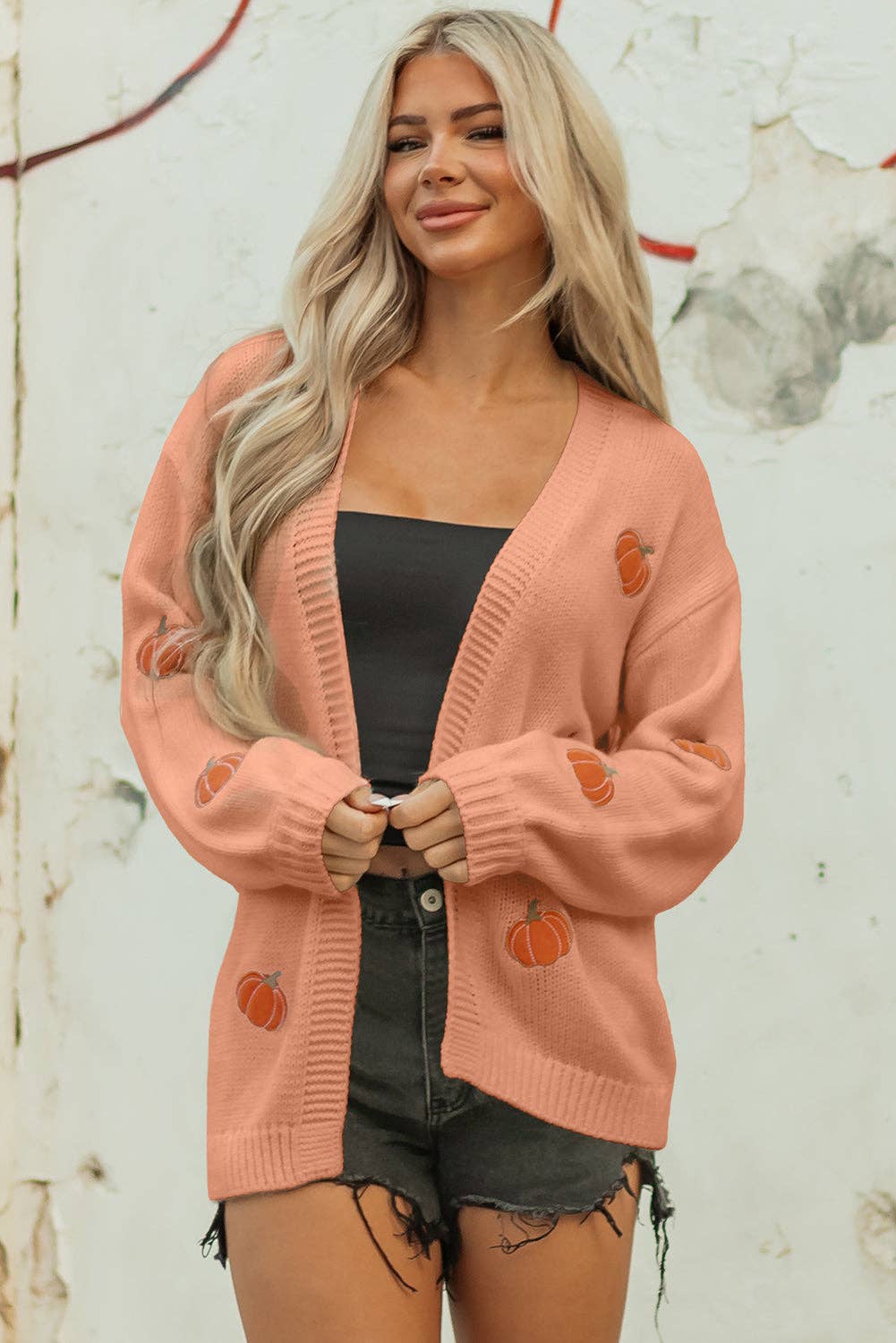 LALA LOO - Wholesale Cardigan - Women's - LALALOO Holiday Embroidered Open Front Midi Cardigan19