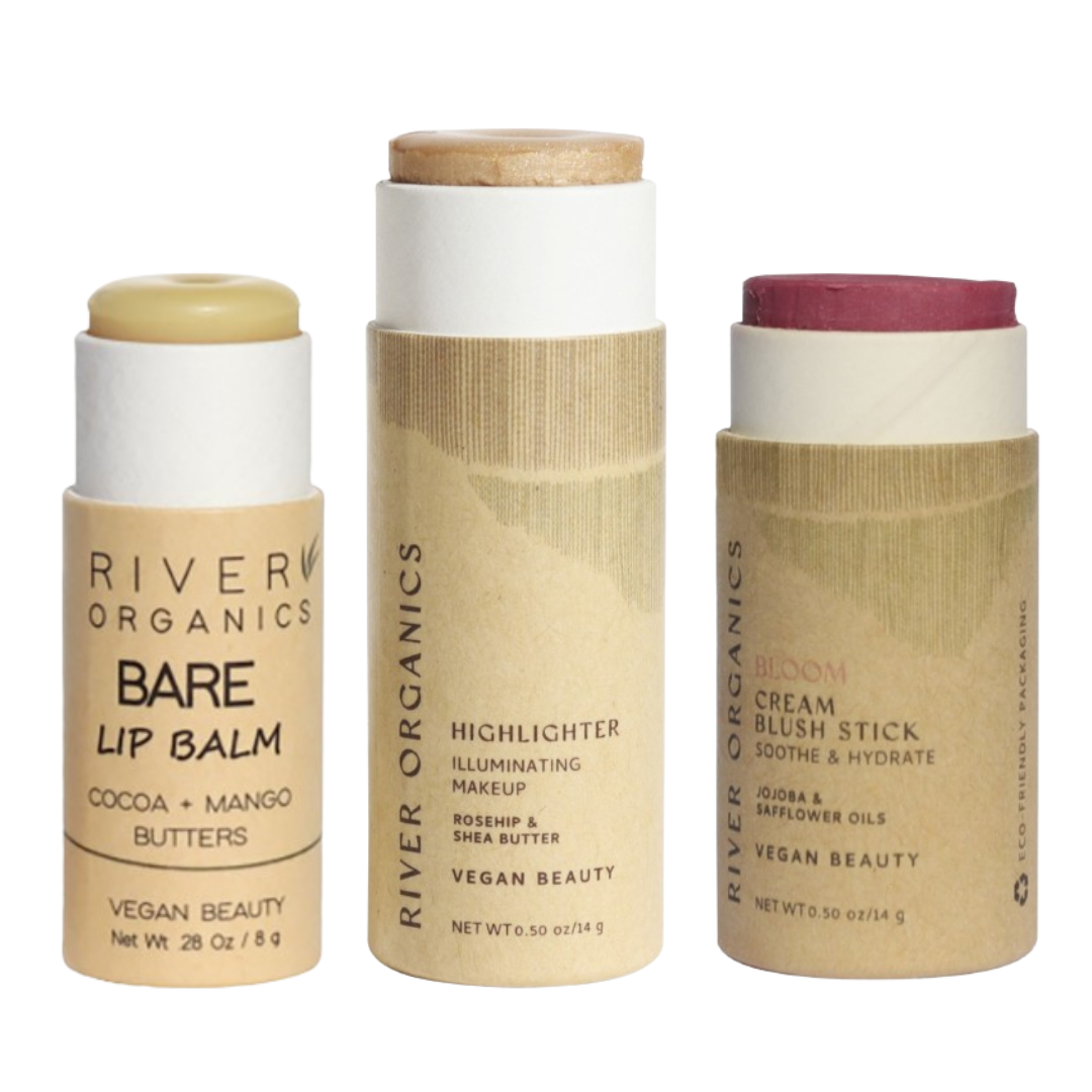River Organics - Wholesale Lip Balm Set - Lip + Highlighter + Blush Set (Mix & Match)5