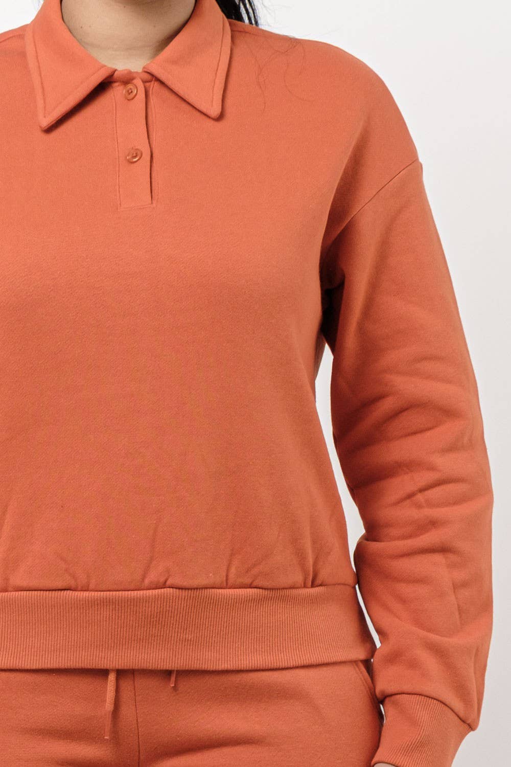 Boswell – wholesale Lounge set – Women's – Solid Jogger Set With Collar Long Sleeve Top15