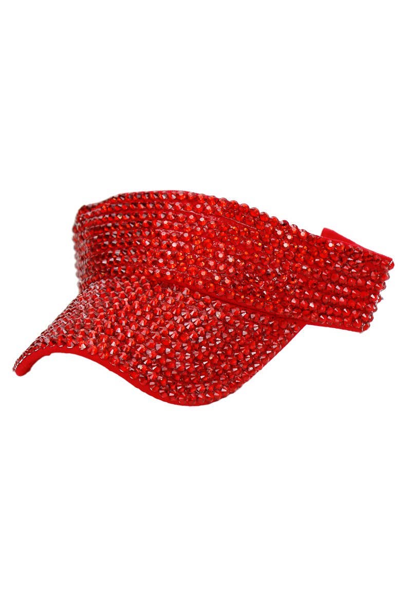 Cap Zone - Wholesale Visor - Women's - Full Bling Rhinestone Acrylic Velcro Visor12
