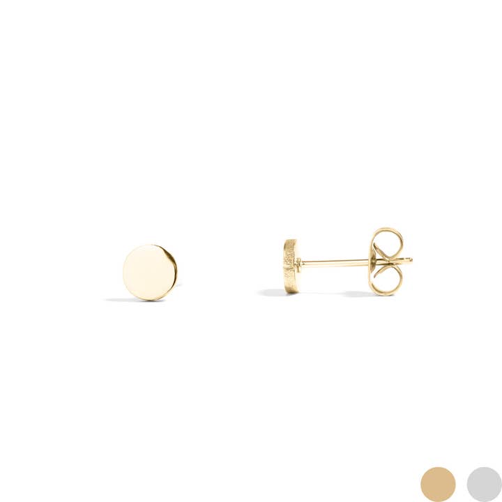WJW - Wholesale Stud/Post Earrings - 18K Gold PVD Stainless Steel Round Stud Earrings