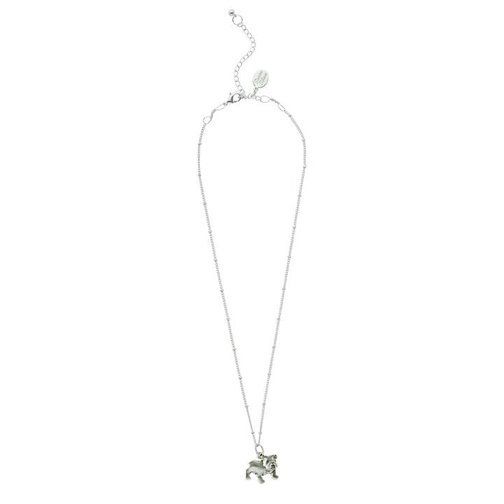 Dainty Silver Bulldog Necklace for wholesale by Susan Shaw