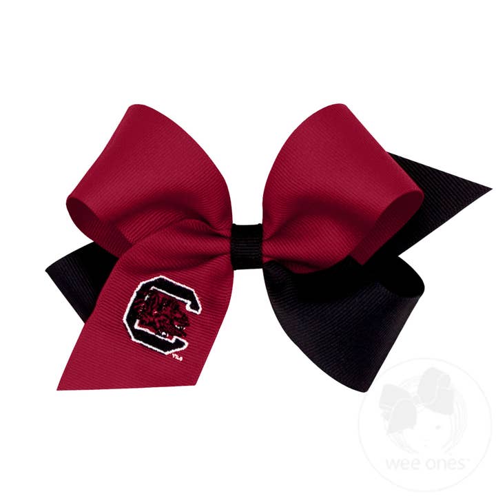 USC Medium Two-tone Embroidered Hair Bow for wholesale by CollegeHairBows.com