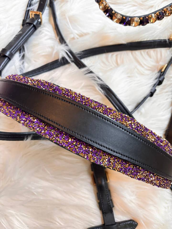 Purple Gold Harmony - bitless bridle for wholesale by CR Harmonyequestrian