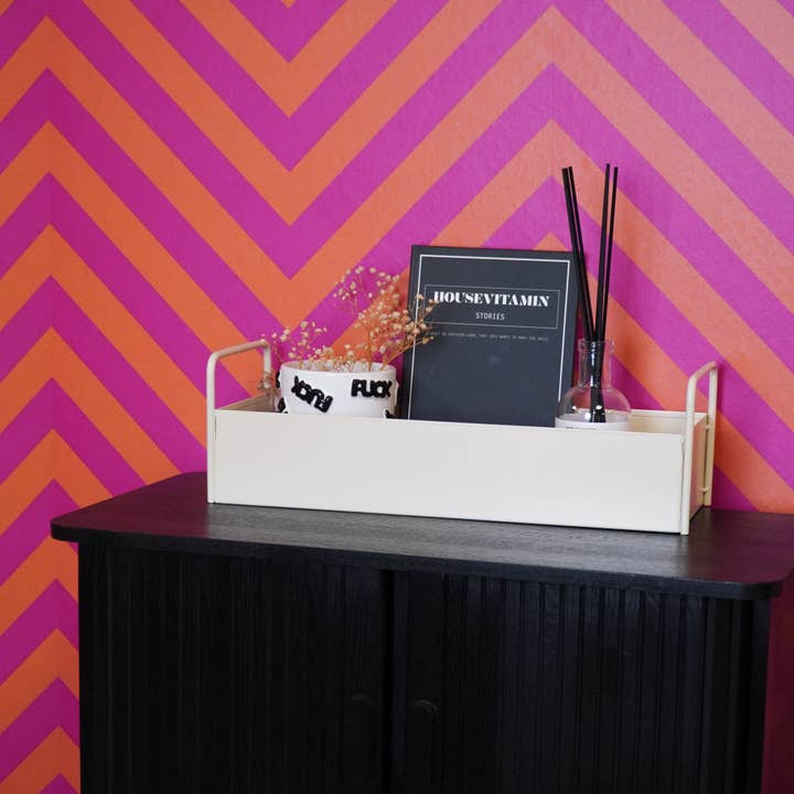 Housevitamin bv - Wholesale Decorative Tray - Tray - With Handles -Metal - Sand - 41,5x15,5x13cm3