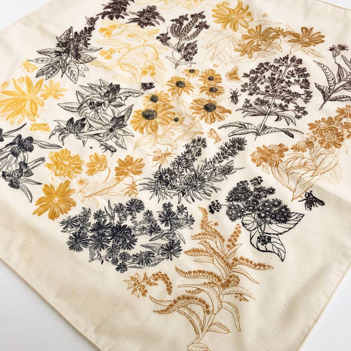 Solstice Handmade - Wholesale Bandana - Unisex - Autumn Wildflower Cotton Bandana