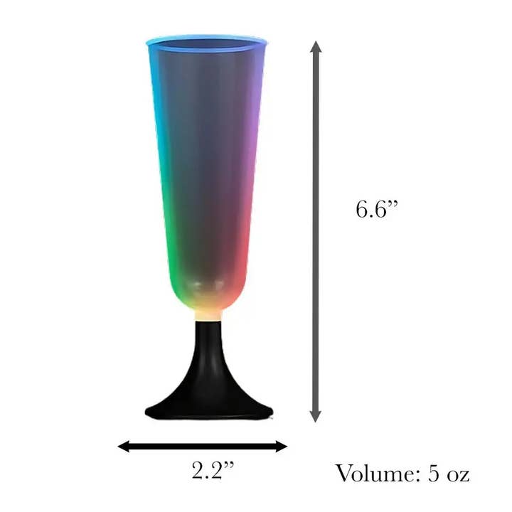 Blinkee.com, LLC - Wholesale Champagne Flute - Mini LED Champagne Glass with Black Base