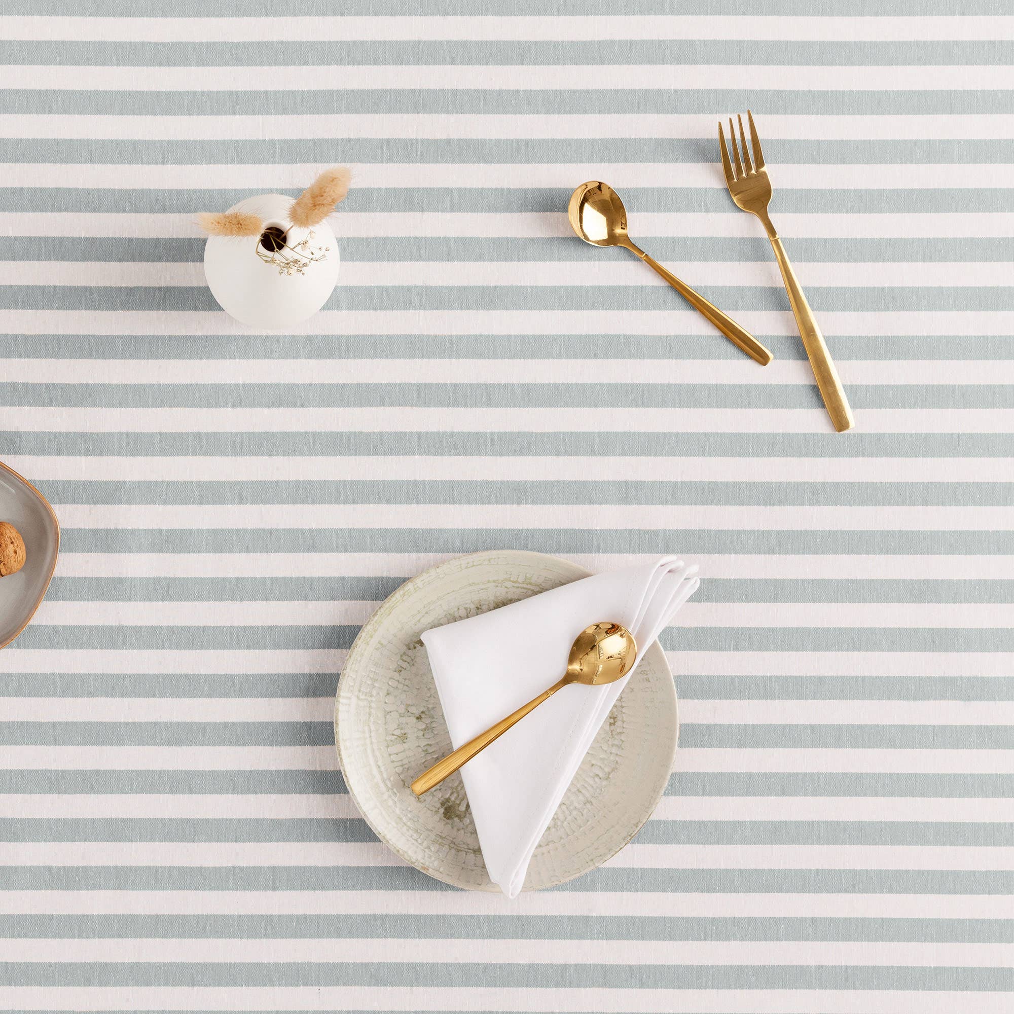 GAMUSI - Wholesale Tablecloth - Stain-resistant cotton tablecloth fabric feel stripes ALMA2