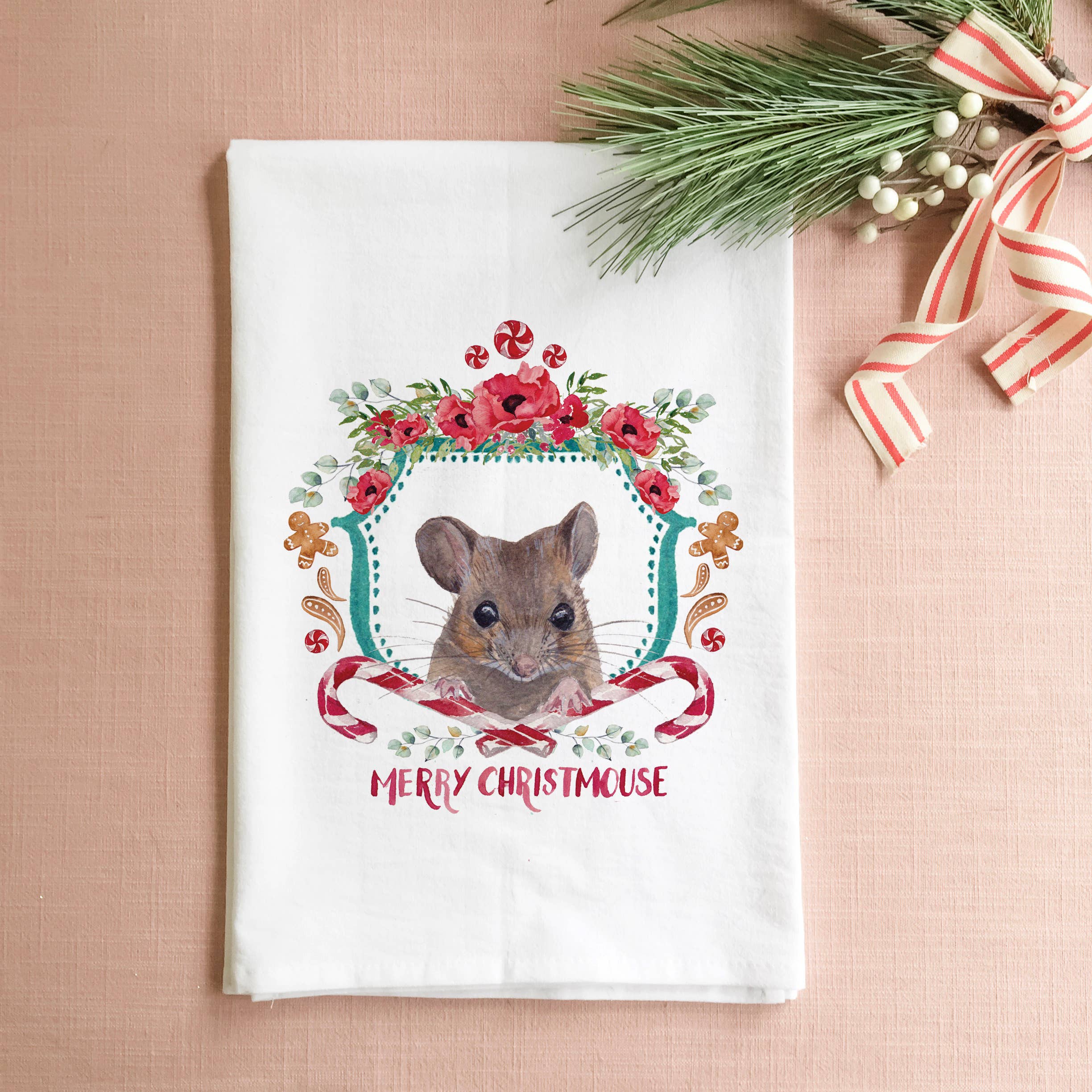 Cami Monet - Wholesale Tea Towel - Merry Christmouse Christmas Tea Towel0