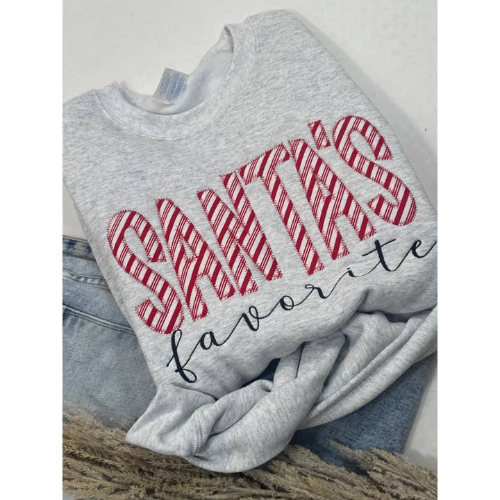 Shop Southern Belle - Wholesale Graphic Sweatshirt - Unisex - Santa's Favorite Christmas Sweatshirt4