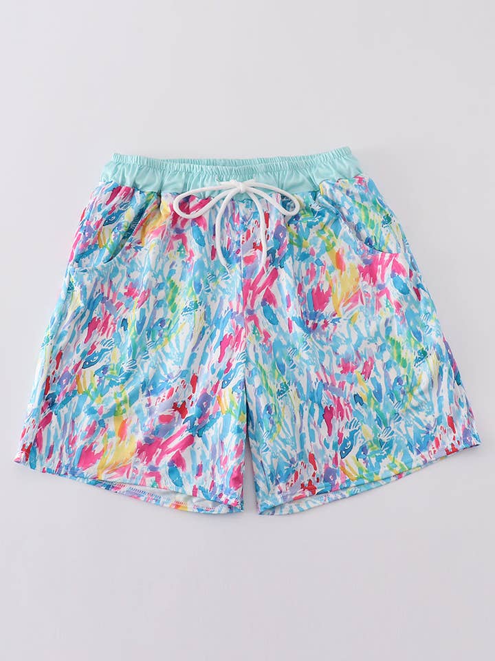 Costume da bagno da uomo arcobaleno menta. per la vendita all'ingrosso da parte di Aspen Rain Boutique