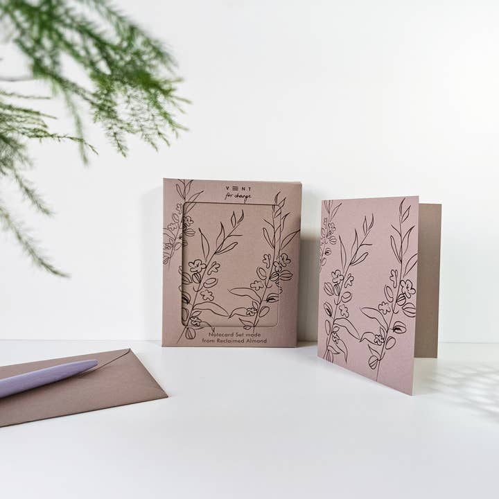 Notekort Sæt med 10 - Lavet af Mandler for engroshandel hos VENT for Change