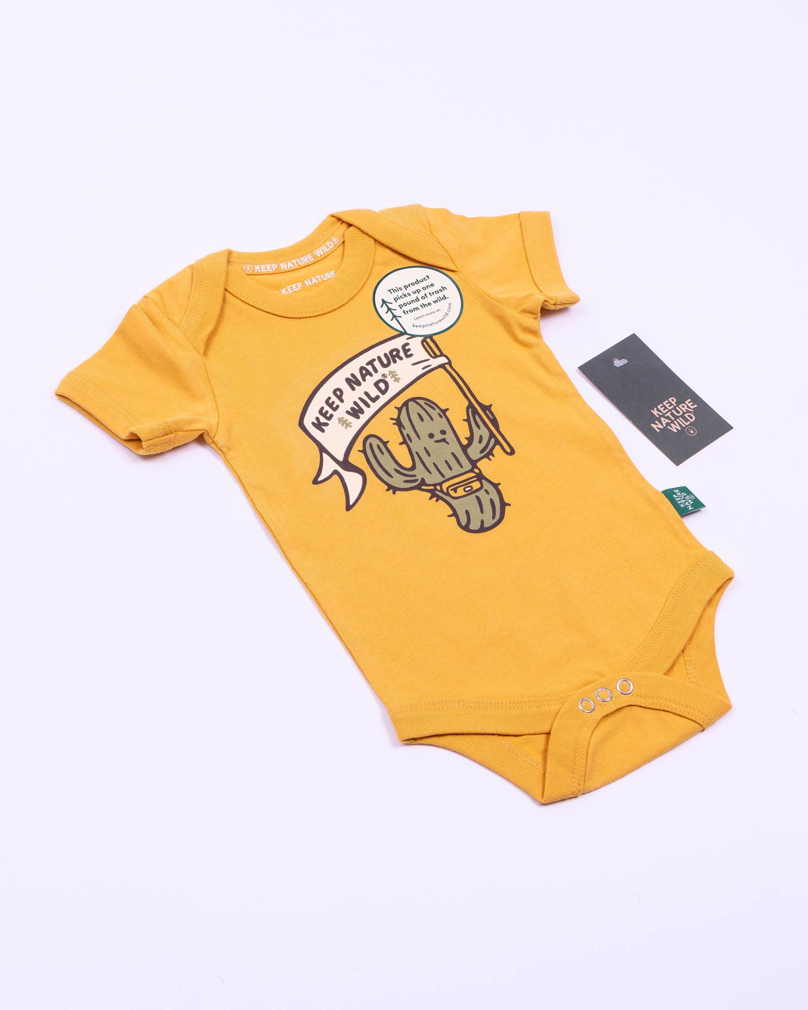 Keep Nature Wild - Wholesale Bodysuit (Non-Footed) - Baby - Happy Camper Saguaro Baby Bodysuit | Mustard6