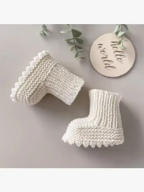 Omnis Pura - Vente Bottines – bébé - Chaussons pour bébé tricotés à la main en matière biologique 0-12M1