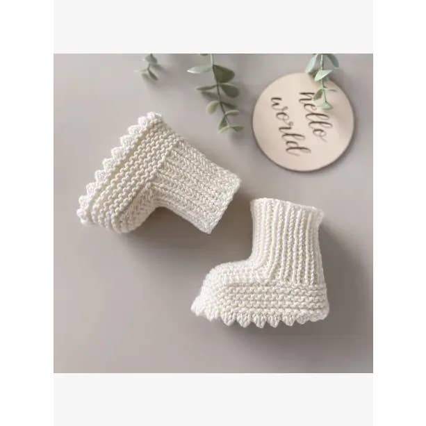 Omnis Pura - Vente Bottines – bébé - Chaussons pour bébé tricotés à la main en matière biologique 0-12M1