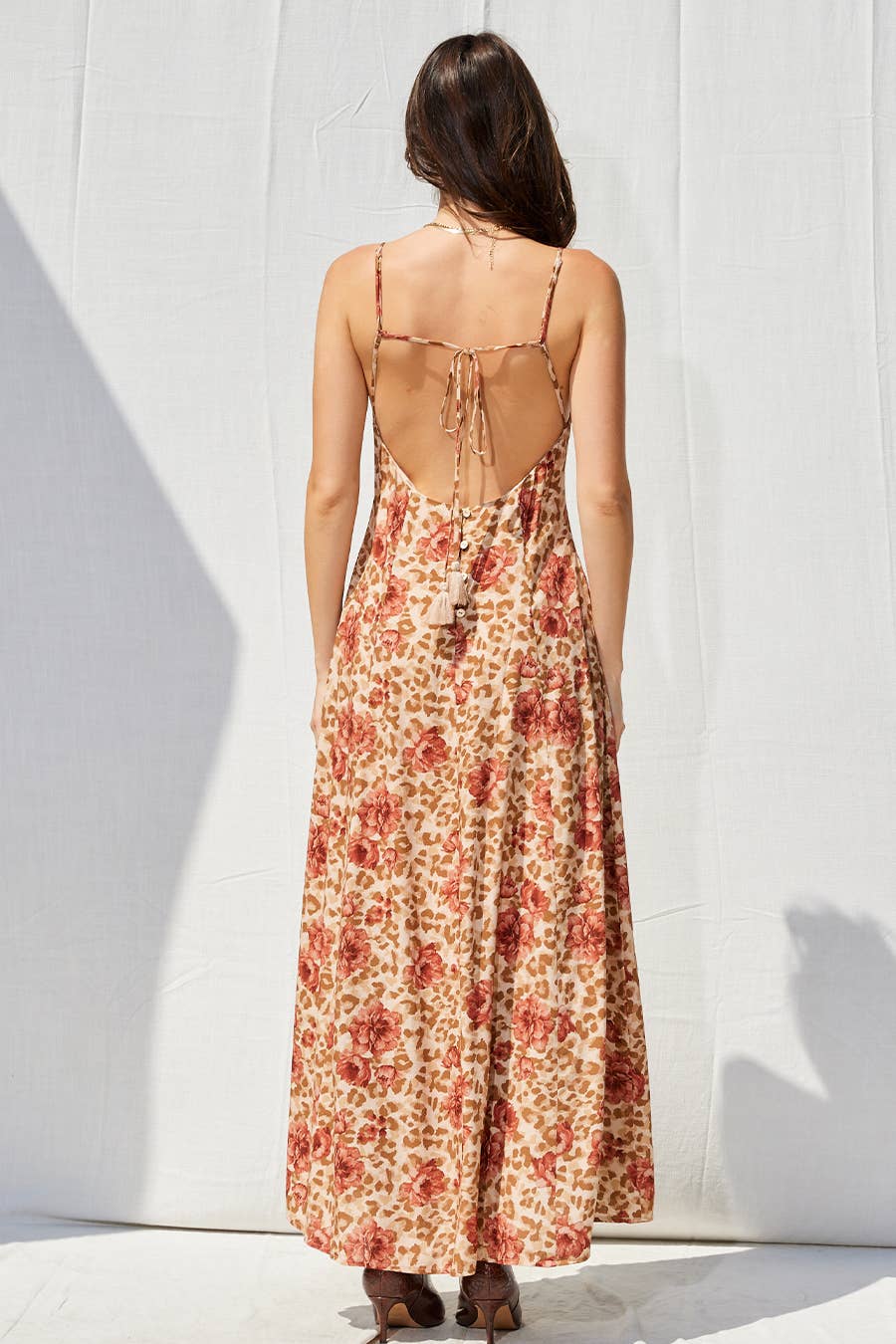 MULTI Printed Open Back Maxi Dress for wholesale on Faire3