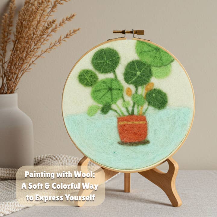 Woolbuddy - Wholesale DIY Craft Kit - Wool Painting Kit: Potted Serenity Plant1