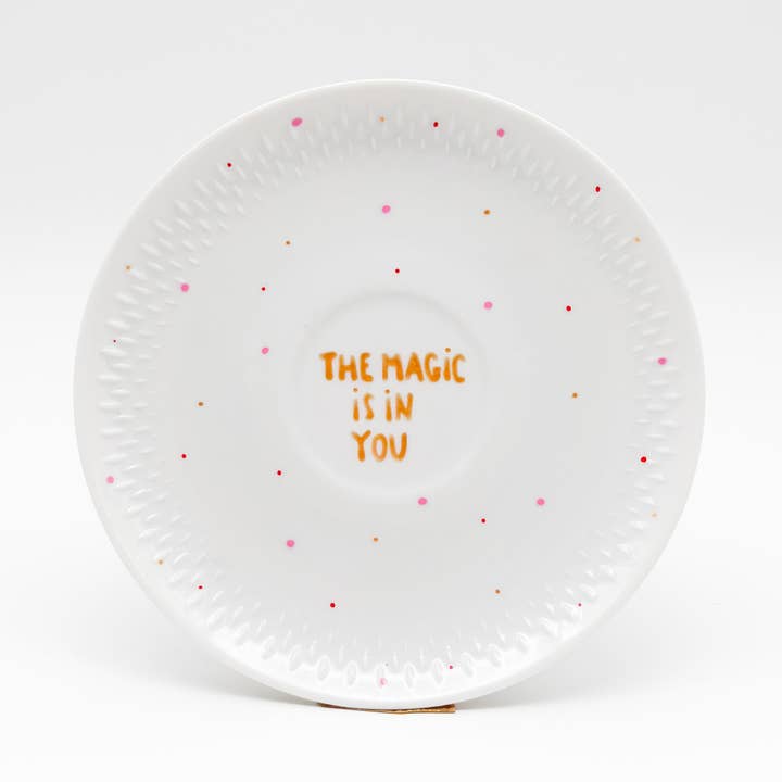 Wall plate small THE MAGIC IS IN YOU "dots" for wholesale by ohRuby