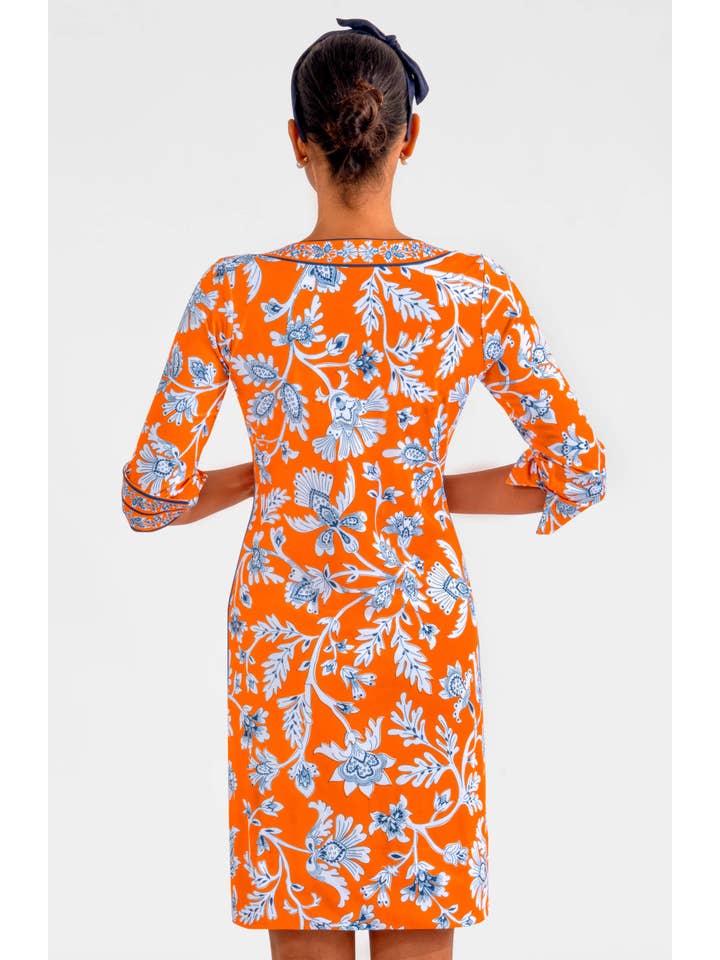 Gretchen Scott LLC - Wholesale Dress - Women's - Split Neck Dress - Stunning Stippling