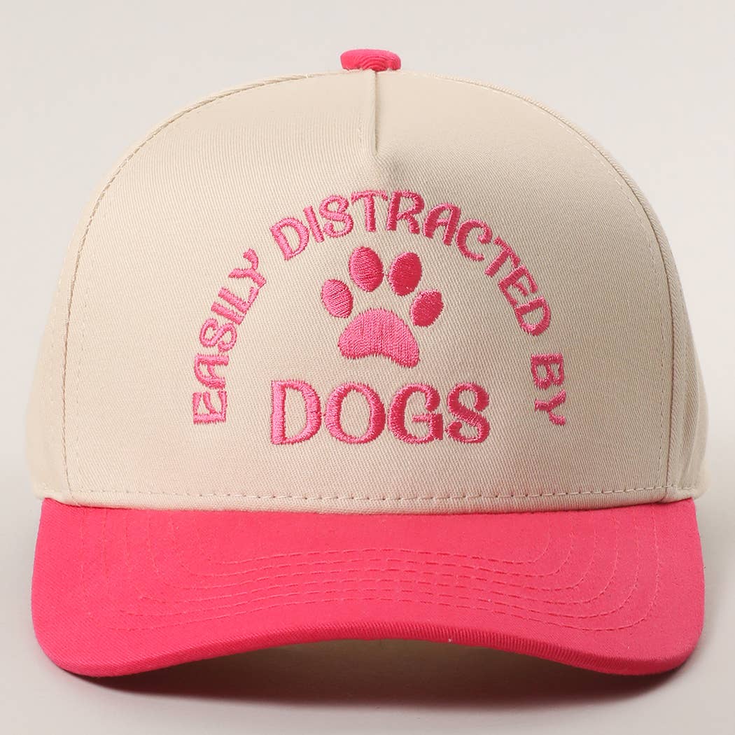 Fashion City - Wholesale Trucker Hat - Women's - EASILY DISTRACTED BY DOGS Embroidered Trucker Hat7