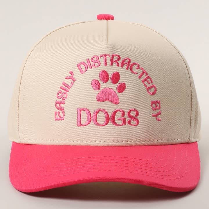 Fashion City - Wholesale Trucker Hat - Women's - EASILY DISTRACTED BY DOGS Embroidered Trucker Hat7