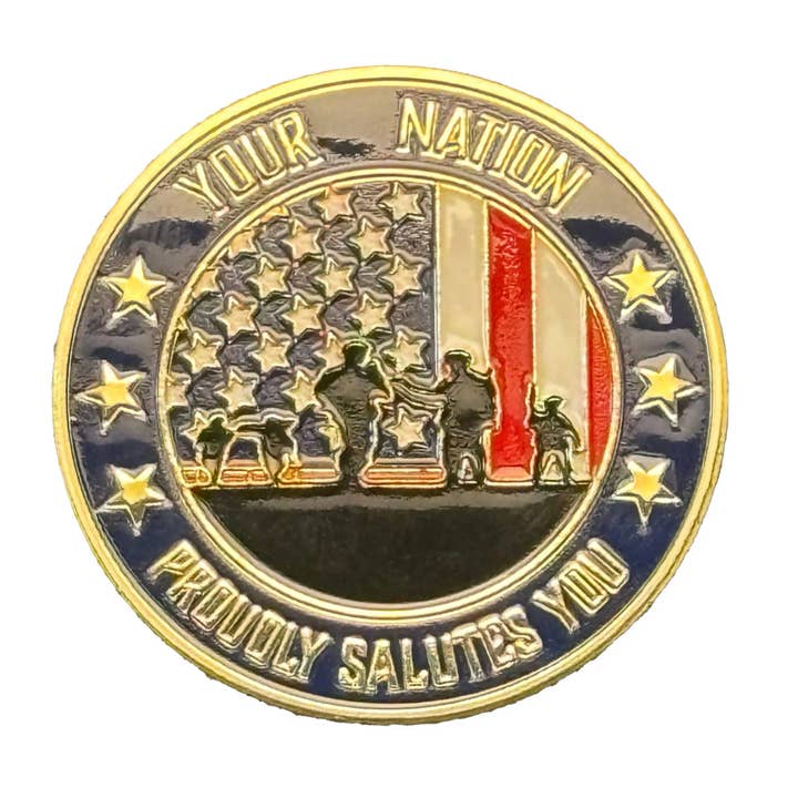 Blinkee.com, LLC - Wholesale Keepsake Coin/Token - Patriotic USA Flag Commemorative Gold Plated Coin