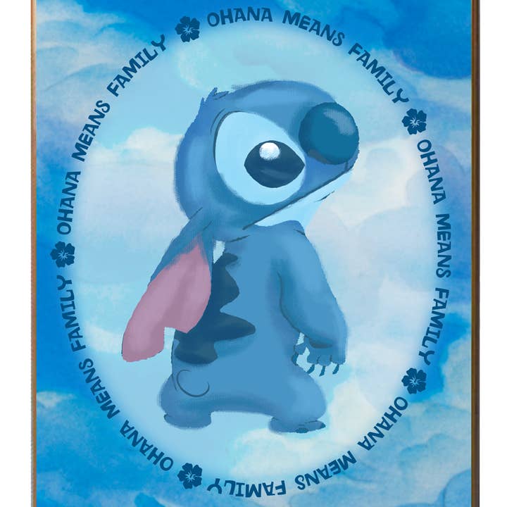 Lilo and Stitch Watercolor Stitch Ohana Oval for wholesale by Silver Buffalo