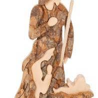Dolfi - Wholesale Nativity Scene Decor - Holy Family in 12 cm bark wood0