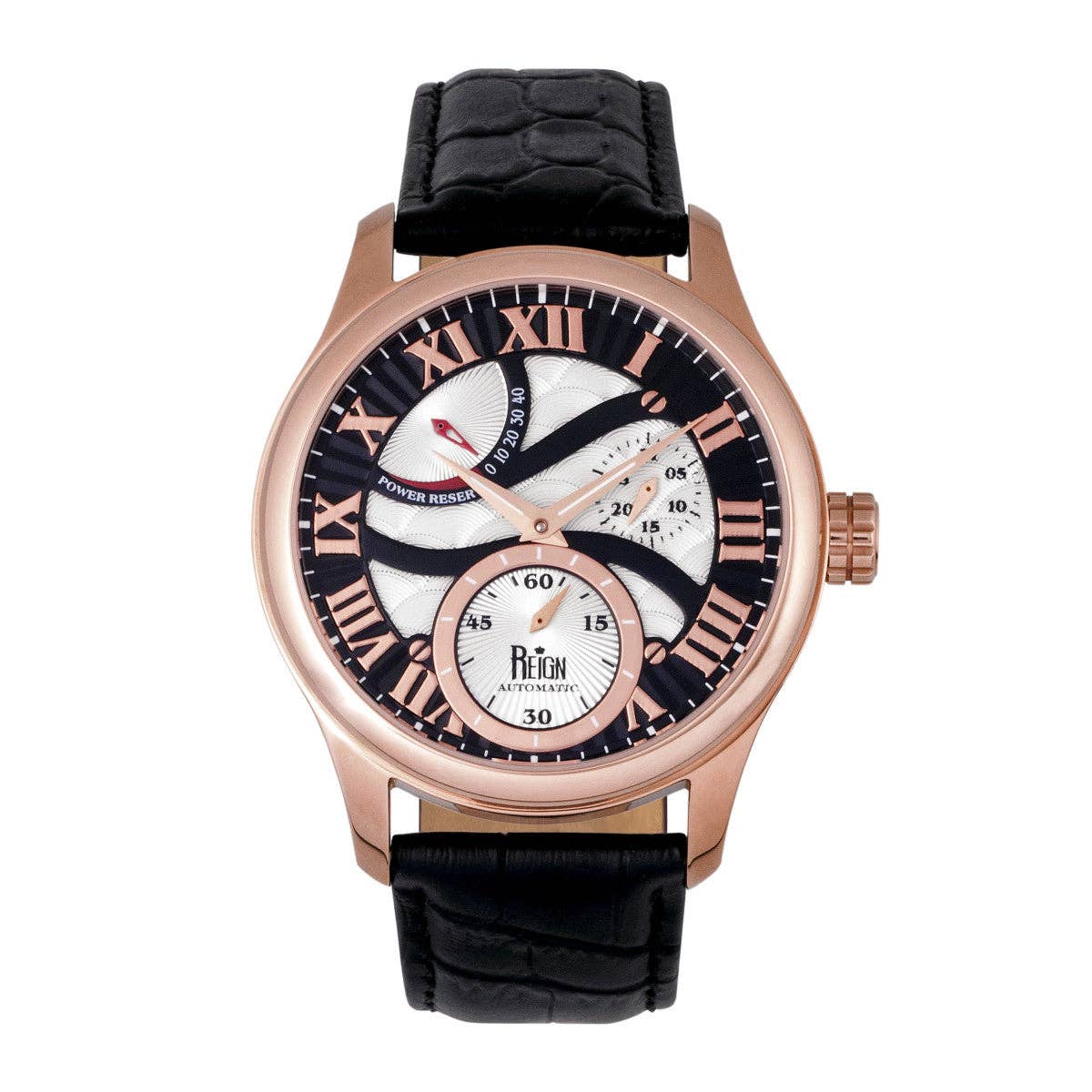 Reign - Wholesale Polshorloge - Heren - Reign Bhutan automatisch horloge met leren band en datumsubwijzer17