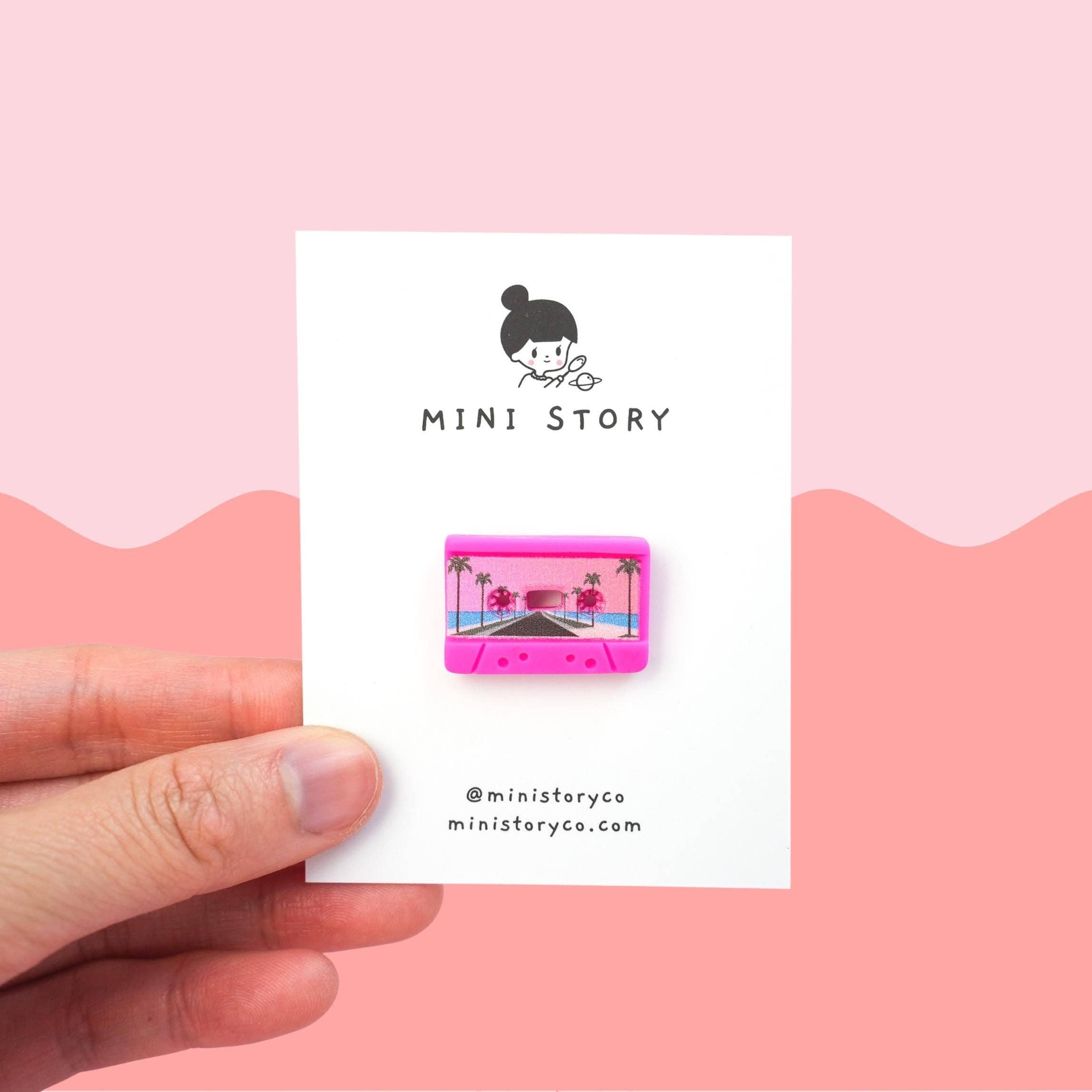 Mini Story Co - Wholesale Lapel Pin/Button - Cassette Tape Pin | Retro Cassette Brooch | Nostalgic Lapels | 70's 80's 90's Old School Pin | Vintage Mix Tape Pin | 90s Kid Pin | Cute Pin4