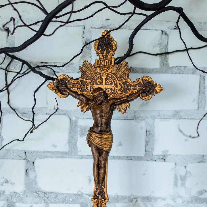 KozakWorkshop - Wholesale Wall cross - Handcrafted wooden wall cross elegant Jesus crucifix2
