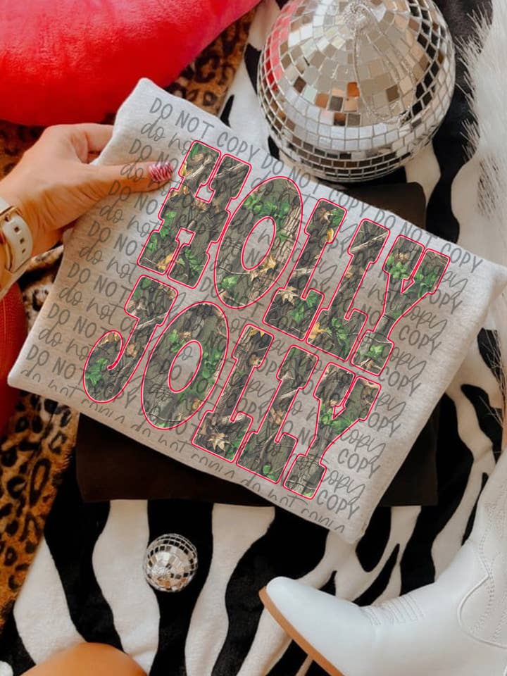 Camo Holly Jolly (Gildan Ash Rundhals) für den Großhandel von Twisted Image Tees Wholesale