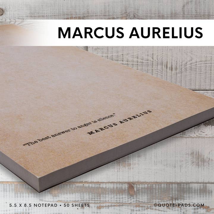 50 Marcus Aurelius Quotes Notepad | 5.5 x 8.5 | 50 Sheets for wholesale by QuotePads