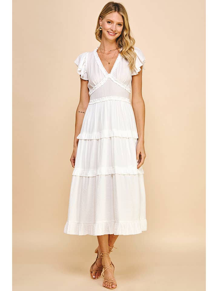 PINCH - Wholesale Dress - Women's - RUFFLED TEA LENGTH DRESS - 3597D32
