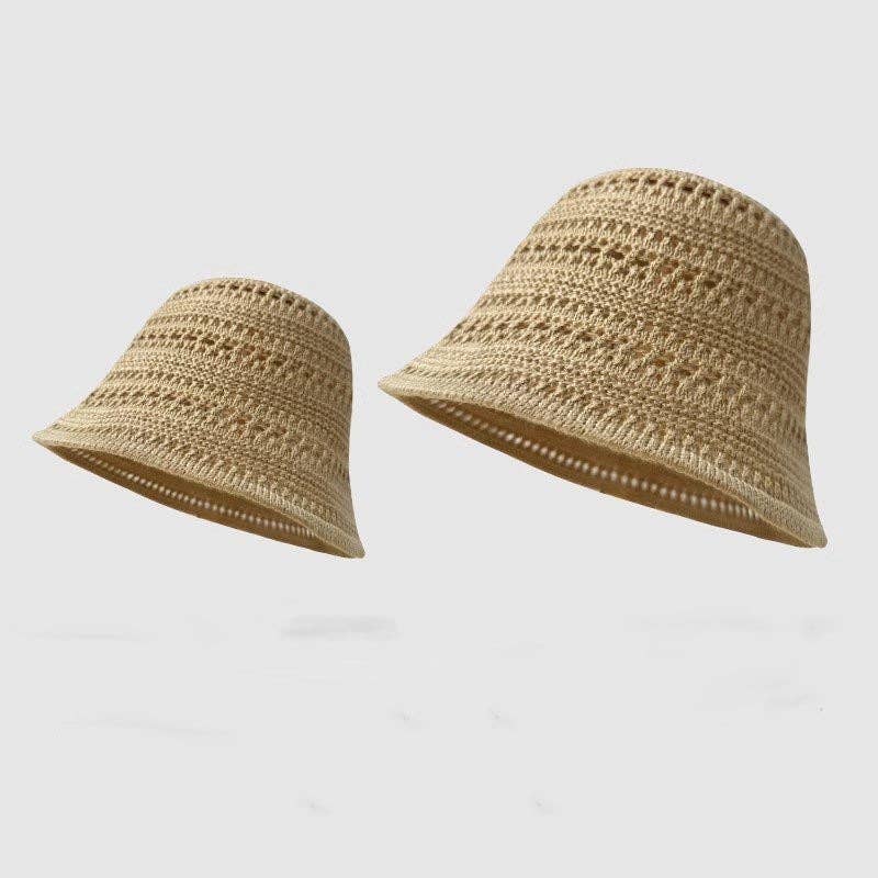 Dipped Shop – Engroshandel Stråhat – til kvinder – Ensfarvet Udhulet Strikket Fiskerhat DP25E4181