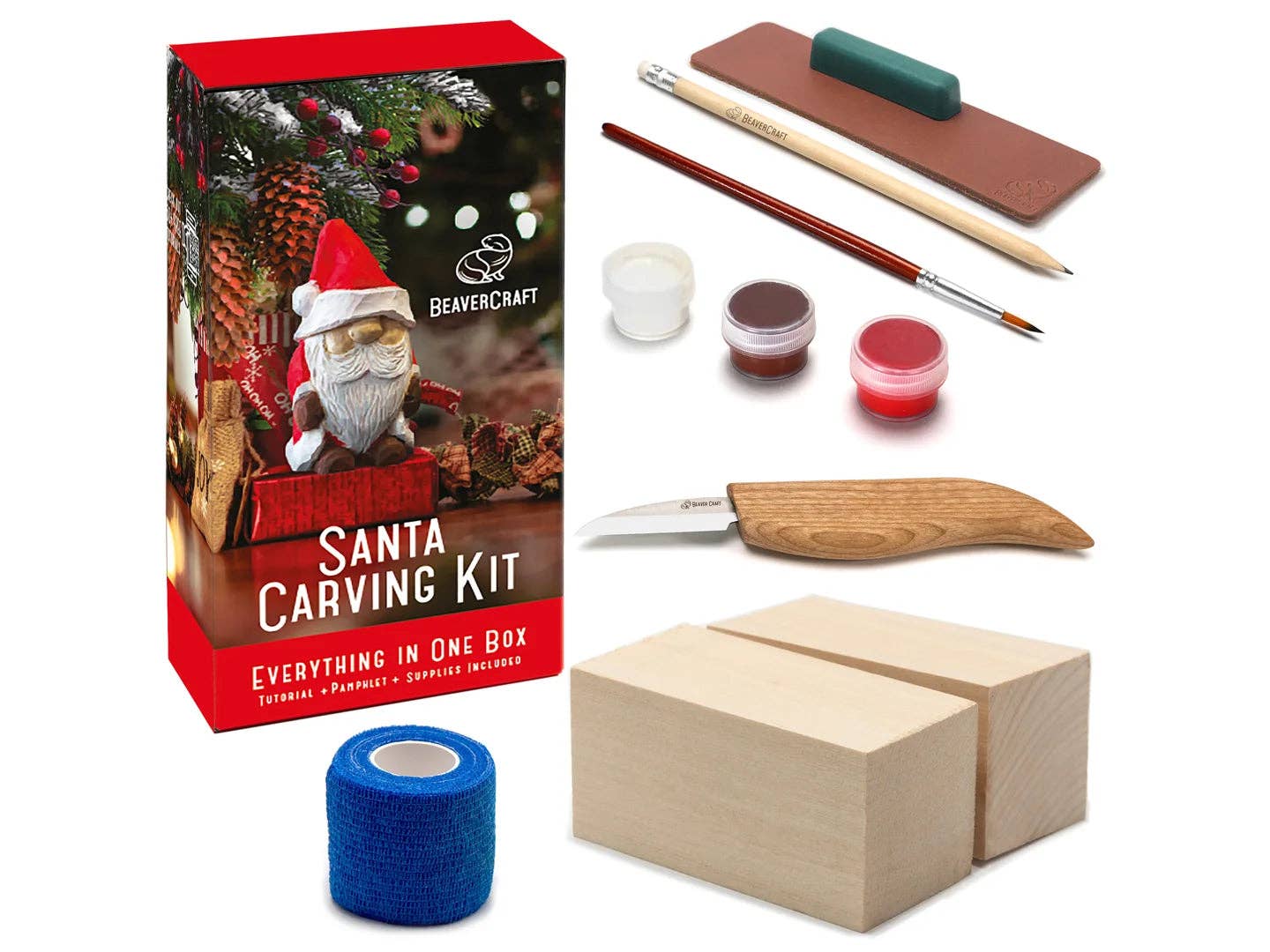 BeaverCraft - Wholesale DIY Craft Kit - DIY06 - Santa Carving Kit - Complete Starter Whittling Kit2