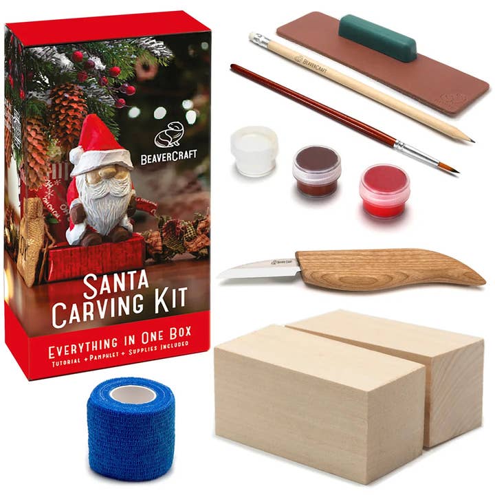 BeaverCraft - Wholesale DIY Craft Kit - DIY06 - Santa Carving Kit - Complete Starter Whittling Kit2