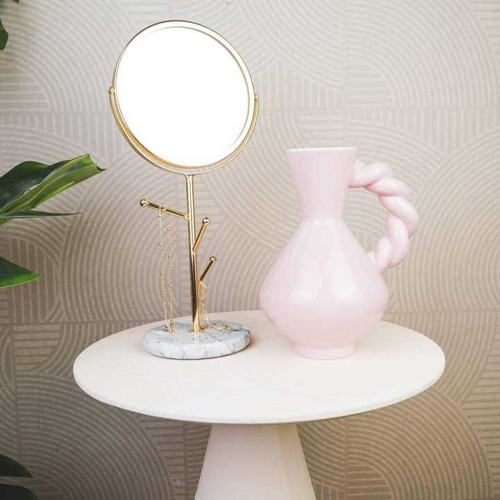 Housevitamin bv - Wholesale Vase - Vase - Twisted Handle - Dolomite - Pink - 17.5x13.5x22cm4