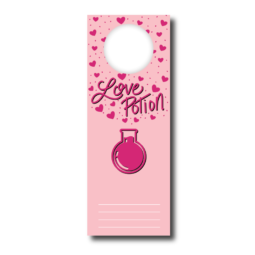 Birdie Mae Designs - Wholesale Gift Tag - Love Potion Valentine Bottle Neck Gift Tag Set with Ribbon1