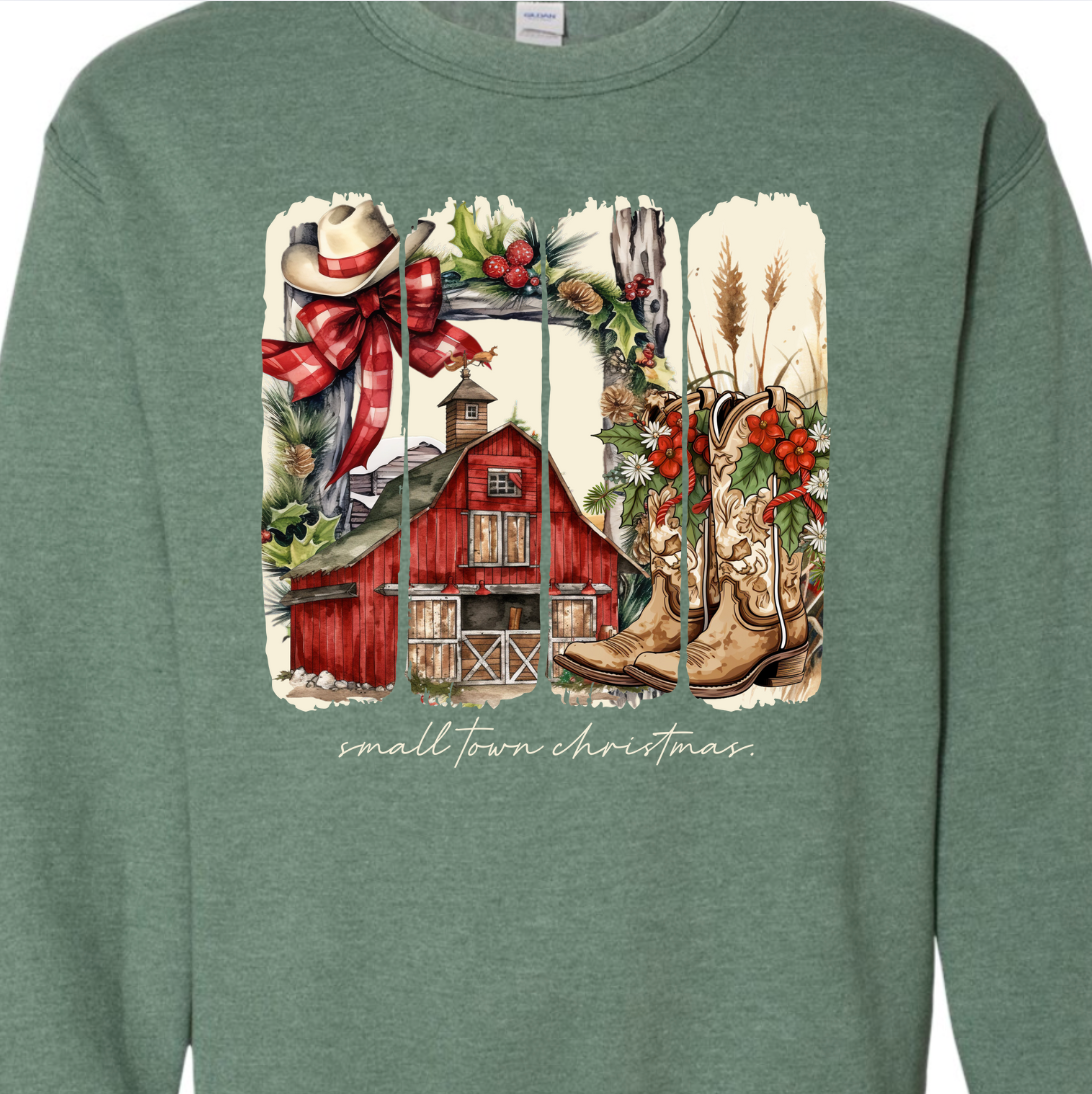 Kiki's Boutique - Wholesale Graphic Sweatshirt - Women's - Vintage Small Town Christmas Crewneck Sweatshirt 4