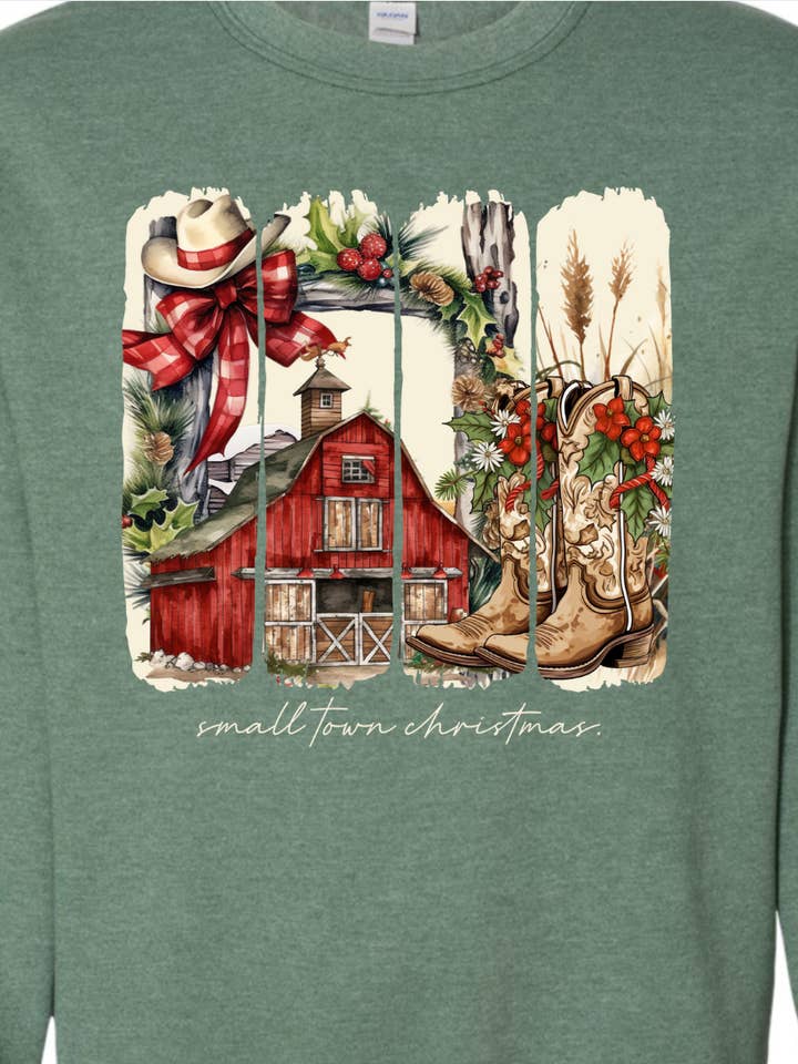 Kiki's Boutique - Wholesale Graphic Sweatshirt - Women's - Vintage Small Town Christmas Crewneck Sweatshirt 4