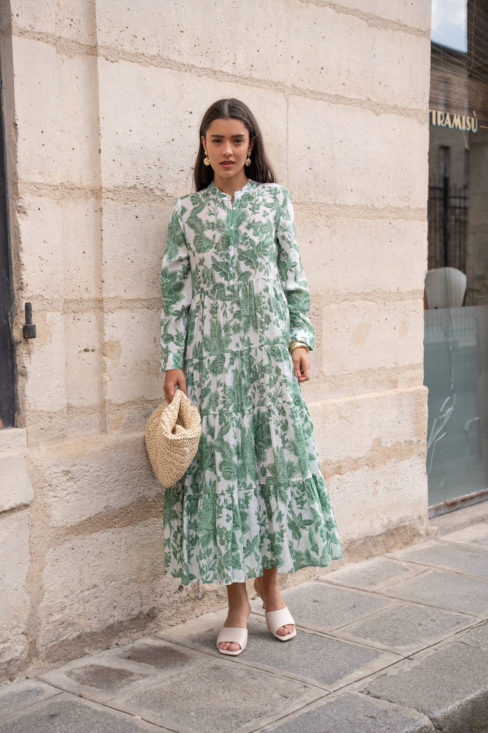 CHOKLATE PARIS (US No duties) – wholesale Klänning - Dam – Klänning i siden med blommönster Marbella (S-M-L-XL) - CK0811214