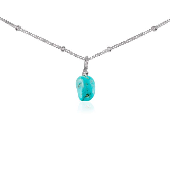 Luna Tide - Vente Collier ras-de-cou - Petit collier ras du cou avec pendentif en turquoise brute8