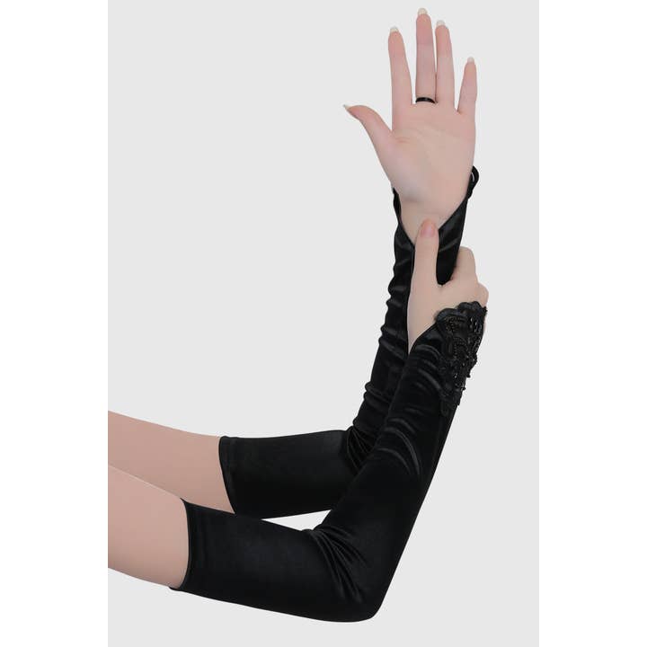 BABEYOND - Venta al por mayor Guantes - Mujer - Guantes satinados elásticos con lazo para dedos de 17,7''5