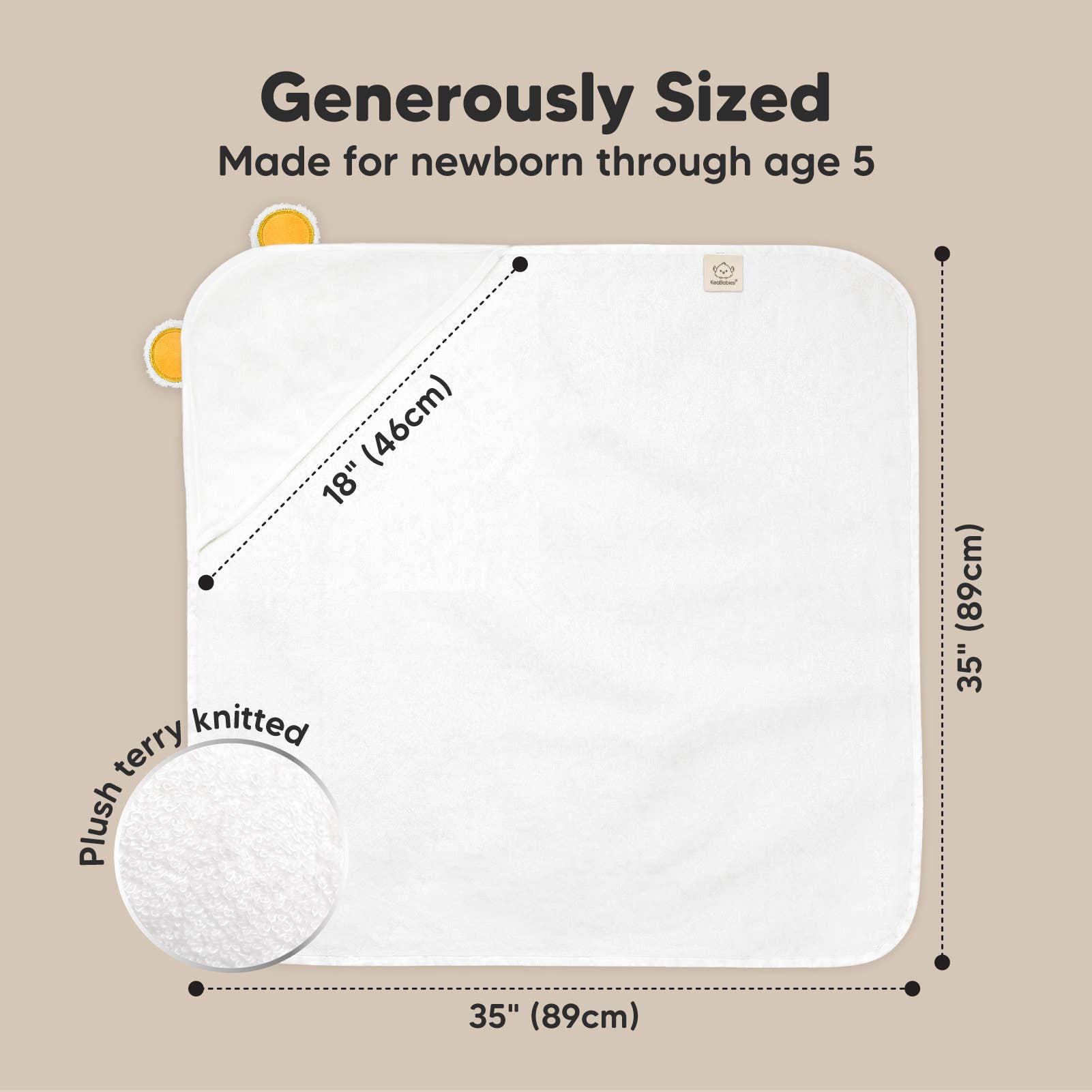 Bear KeaBabies Cuddle Baby Hooded Towel for wholesale on Faire3