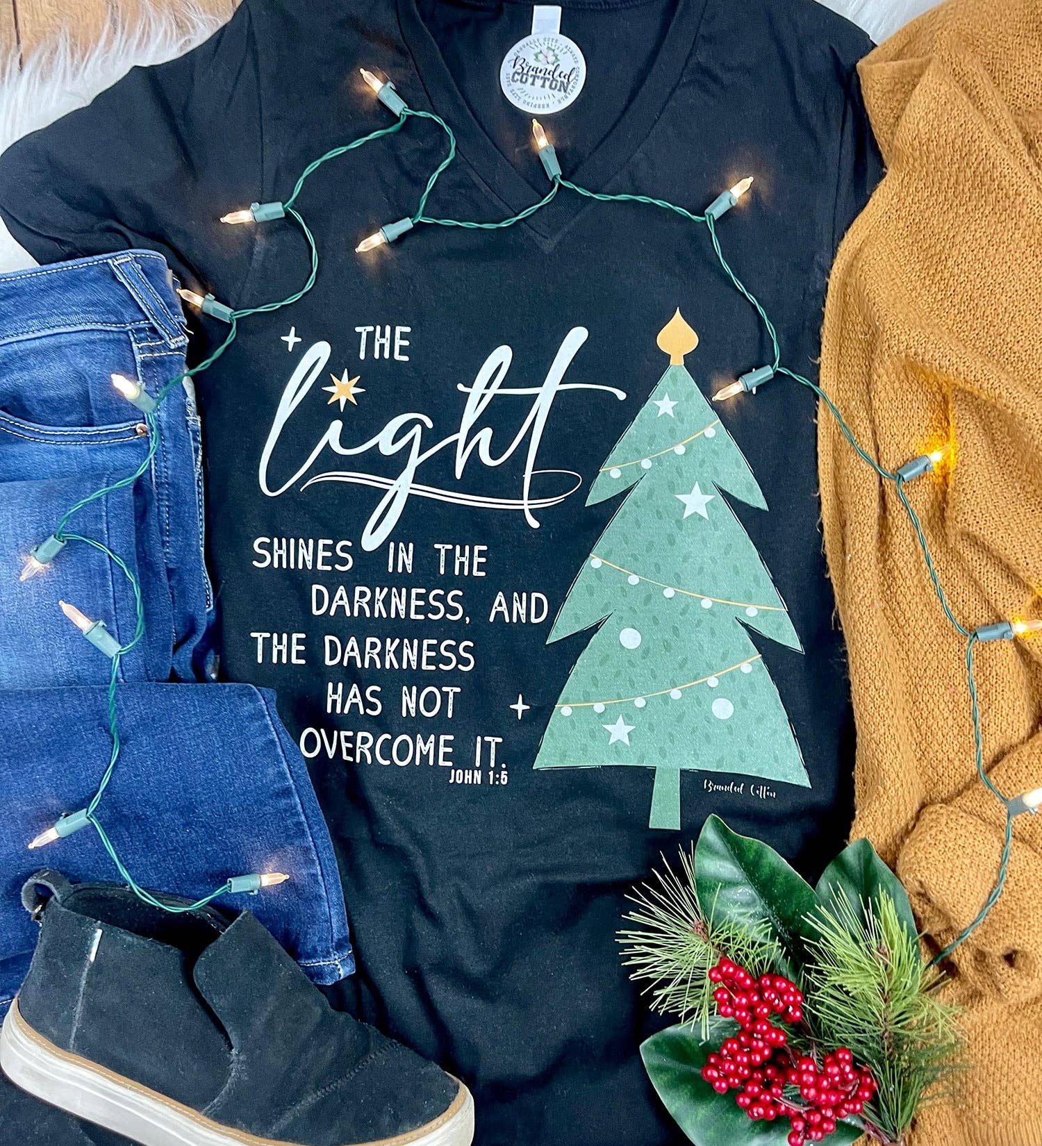 Branded Cotton - Wholesale Screen Printed T-Shirt - Women's - Light Has Overcome It Tee0